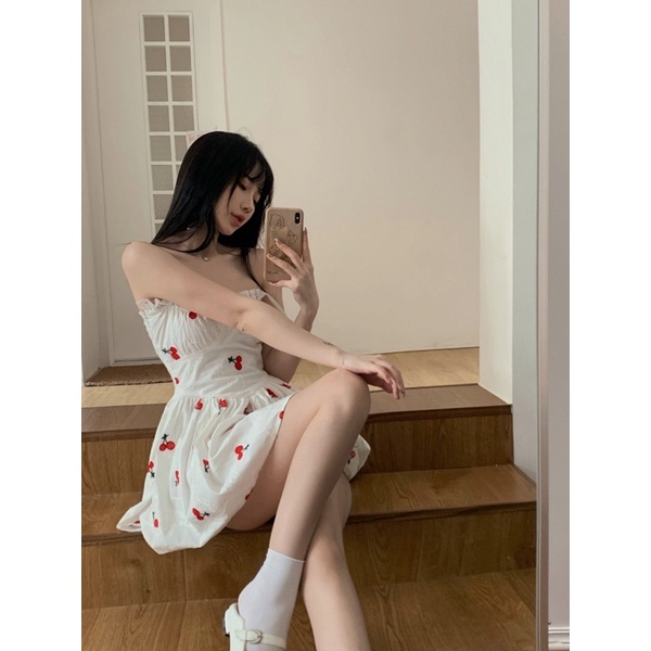 ĐẦM HAI DÂY NỮ CHIẾT EO TÔN DÁNG ULZZANG