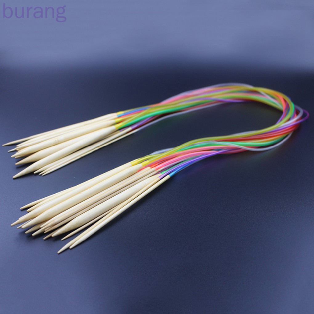 18Pcs Sewing Needles Multicolor Tube Bamboo Circular Crochet Knitting Needles Set Sewing Tools Sweater Hat Crochet Hooks Kit