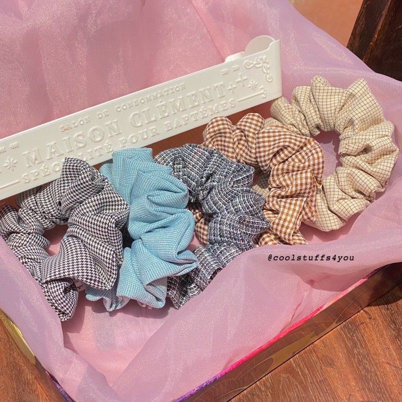 Đồ buộc tóc scrunchies hoạ tiết sọc vải dày dặn✨