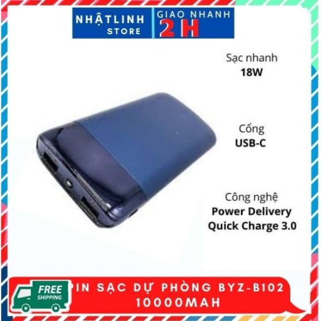 Sạc pin dự phòng BYZ -B102 10000Mah cho iphone ipad android samsung oppo xiaomi sạc nhanh 5V/2.1A