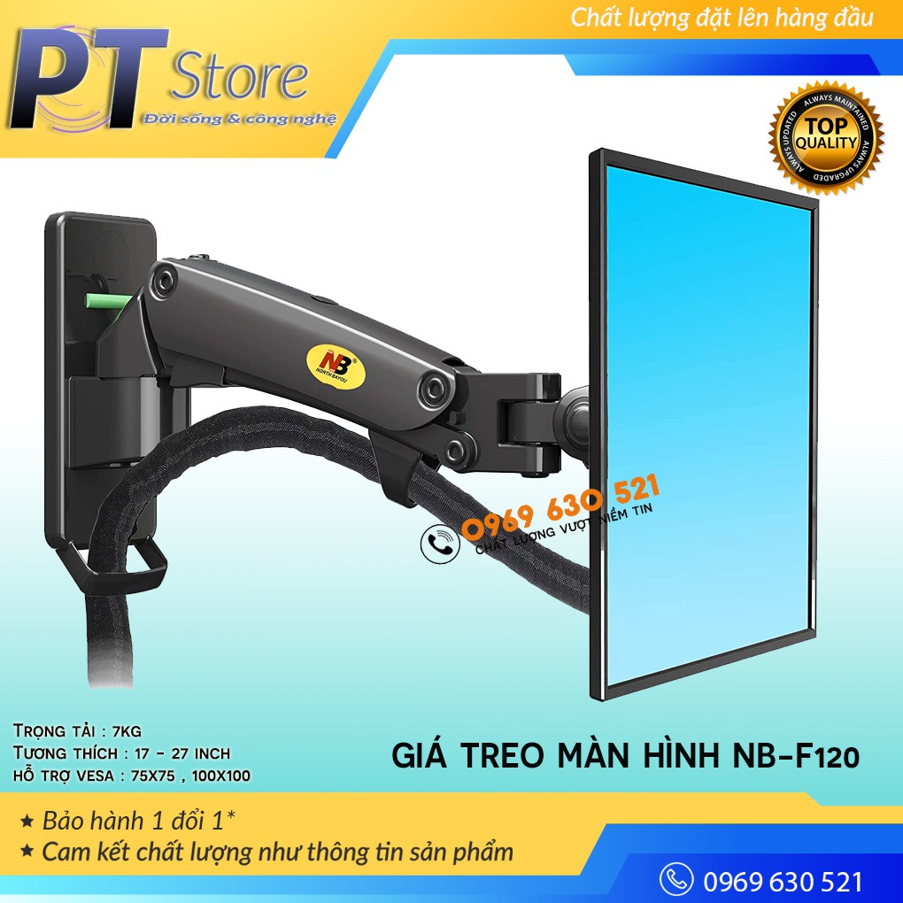 Giá treo màn hình NB-F120 17-27inch ( treo tường ) Xoay màn 360 độ