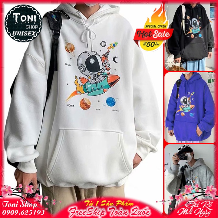 (Hot Trend) ÁO KHOÁC HOODIE NỈ NGOẠI Phi Hành Gia (HD3020 - Full Size Full Màu)