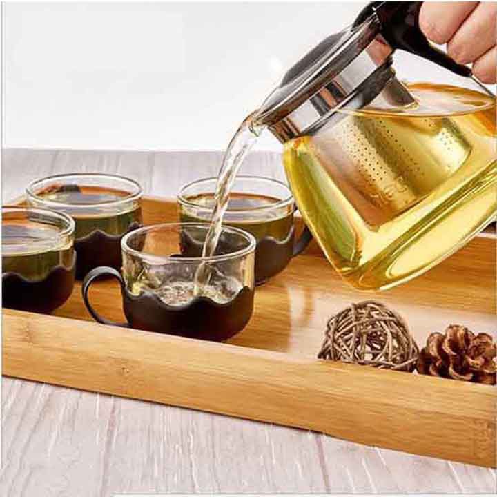 Bình lọc trà TẶNG 4 ly thủy tinh cao cấp