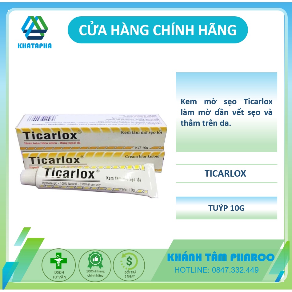 Kem mờ sẹo Ticarlox 10g