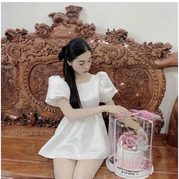 Set đùi nơ lưng BaByDoll Zadola fashion tay bồng quần short đùi đồ bộ nữ tính cho chị em.