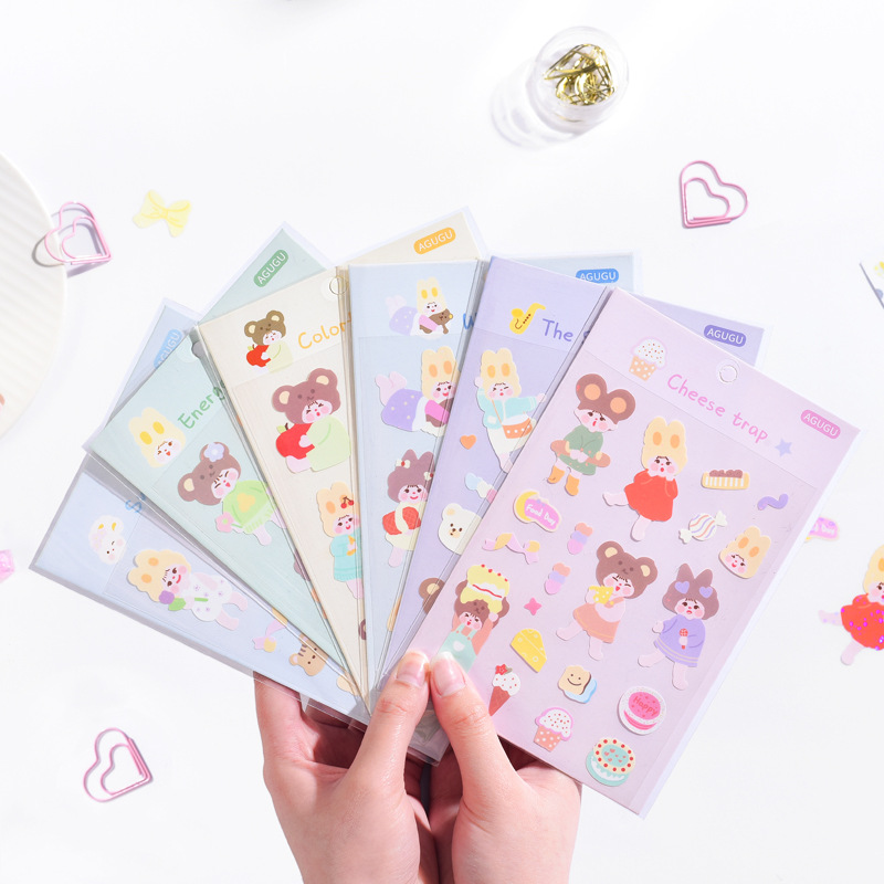 Bìa sticker dán cao cấp cô bé óng ánh