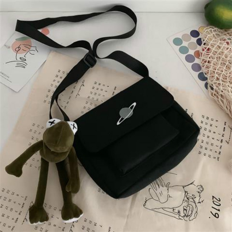 Túi Đeo Vai Vải Canvas Kiểu Harajuku Nhật Bản Dễ Thương