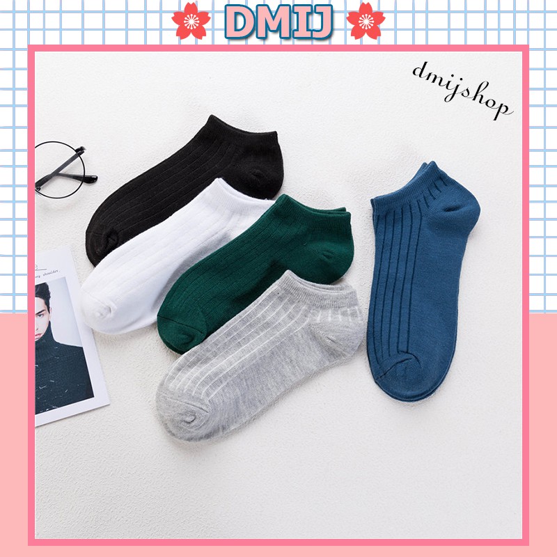Set 5 đôi tất nam cổ thấp nhiều màu vớ nam cổ thấp đơn giản TN23