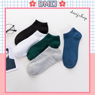 Set 5 đôi tất nam cổ thấp nhiều màu vớ nam cổ thấp đơn giản TN23