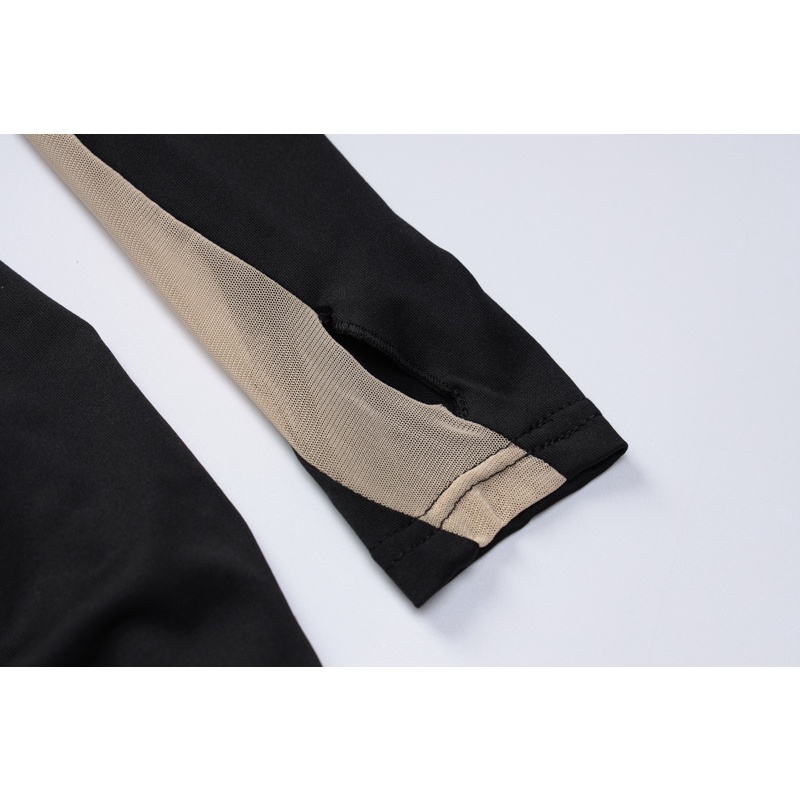 Đầm Dài Tay Cổ Tròn Phối Lưới Hở Lưng Thời Trang Dành Cho Nữ