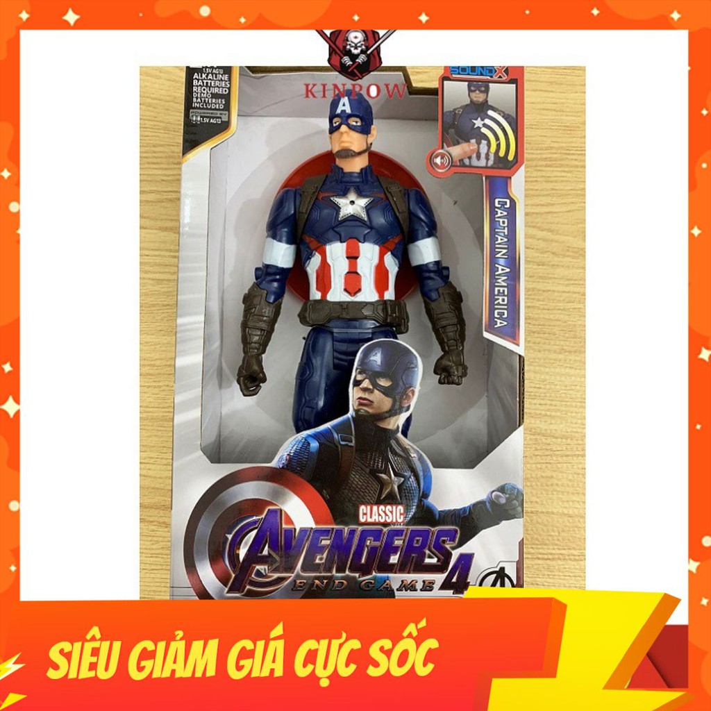 Đồ Chơi Mô Hình Siêu Anh Hùng Captain Nhựa Đặc Cao 30cm Có Đèn Led Đỏ Và Phát Nhạc Cho Bé Thích Sưu Tầm
