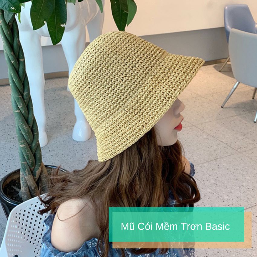 Mũ cói mềm trơn Basic