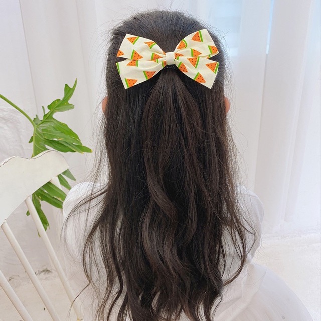 (Ảnh thật) Kẹp nơ vải hình trái cây tropical hàng nhập