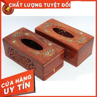 Hộp đựng giấy gỗ hương
