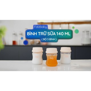 Bộ 3 bình trữ sữa 140ml/150ml cổ rộng Fatz Baby FB0140/FB0120