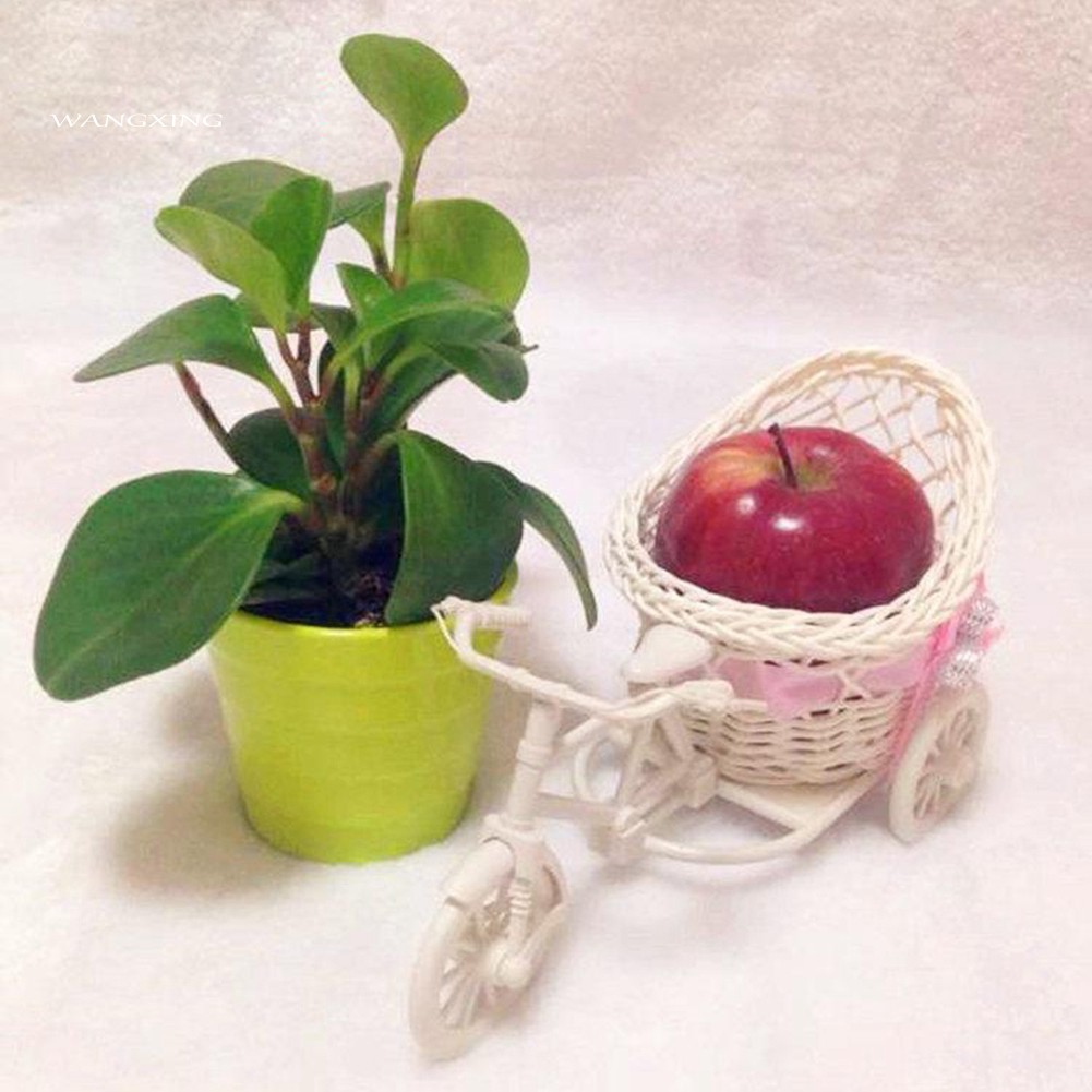 Giỏ hoa hình xe đạp thiết kế đan cói sáng tạo dùng trang trí