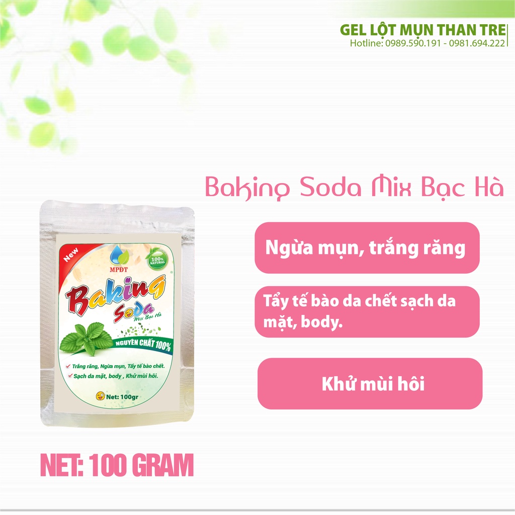 Baking soda - Tẩy Trắng răng, Thơm miệng, Giảm mụn, Mịn da, Khử mùi, Tẩy da chết hiệu quả... Soda Ngân Bình