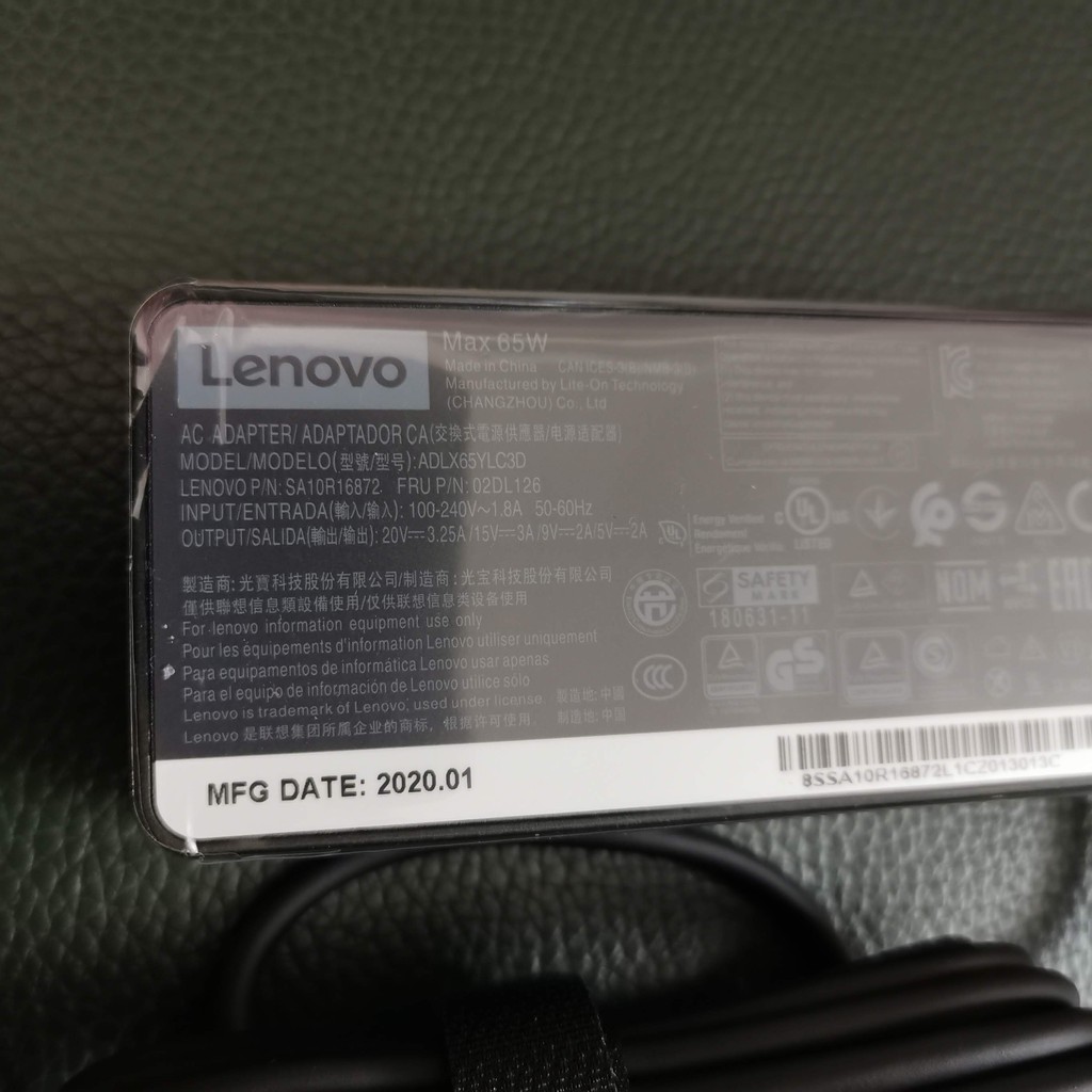 Sạc laptop Lenovo 65W Type-C chính hãng, mới 100%