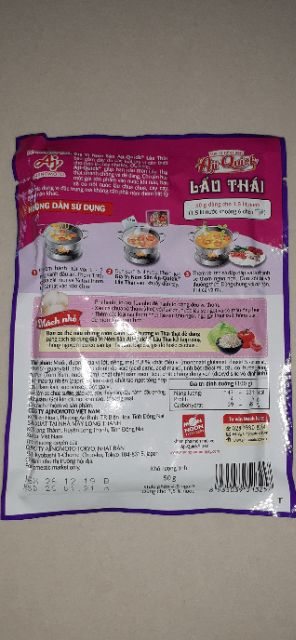 Gia vị nêm sẵn Aji Quick lẩu thái gói 50g