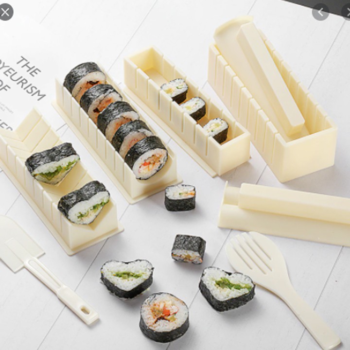 Đồ Làm Sushi Kimbap Cơm Cuộn 10 Món Tiện LợI (4 Khuôn) TR1120