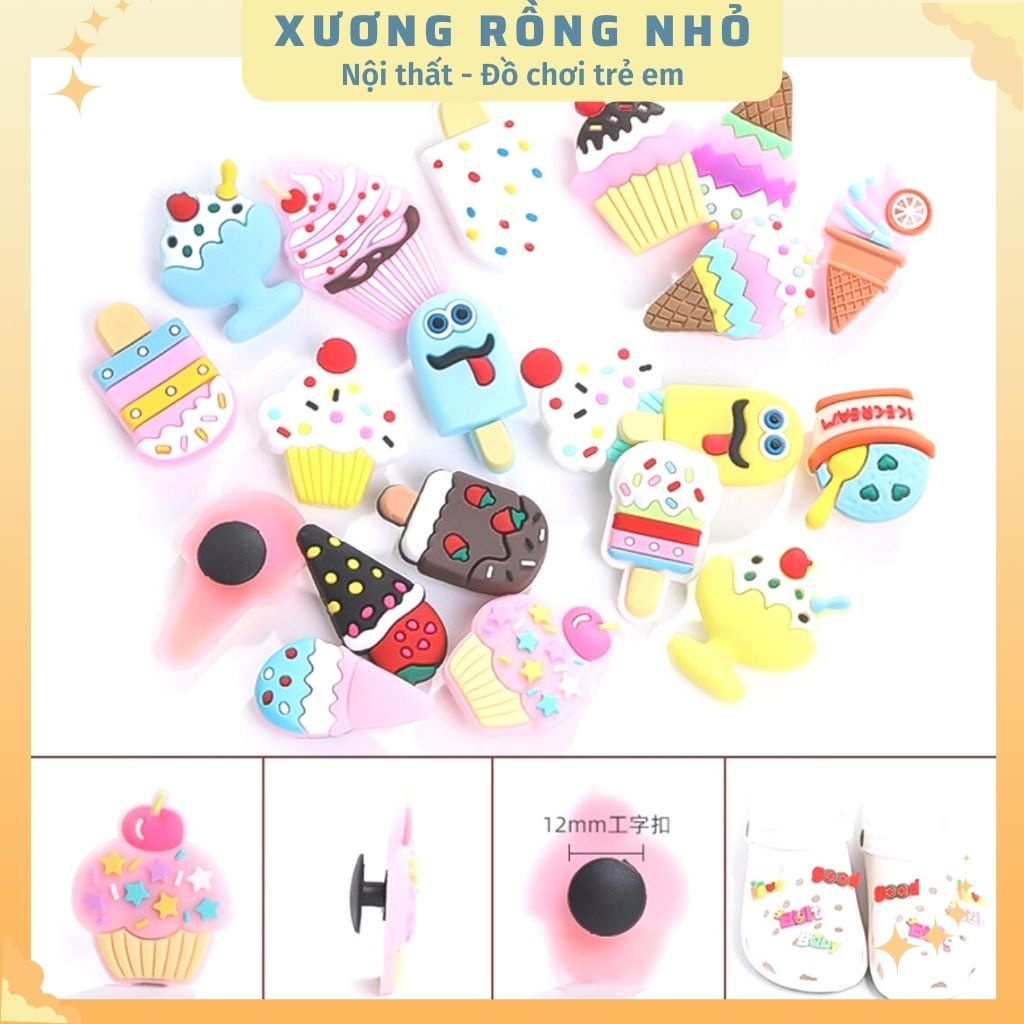(Được lựa mẫu) Sticker / Jibbitz Nút Gắn Dép theo chủ đề dễ thương cho dép Crocs, Cross, Satihu, Dép Sục