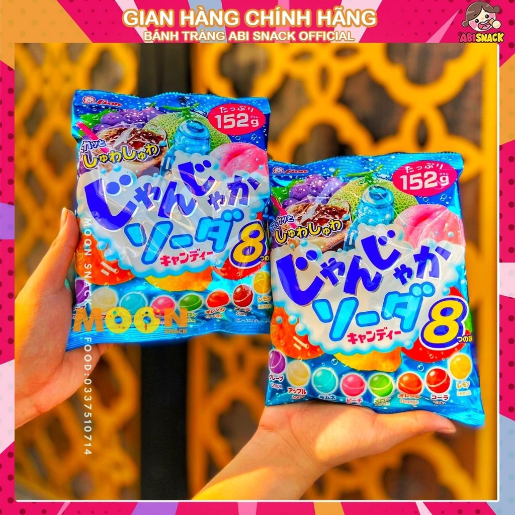 Kẹo Sủi Soda vị trái cây hỗn hợp Lion 8 vị Hàng chính hãng Nhật Bản gói 152g