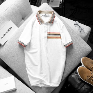 Áo polo bẻ cổ vải cá sấu poly túi sọc phối bo cùng tone