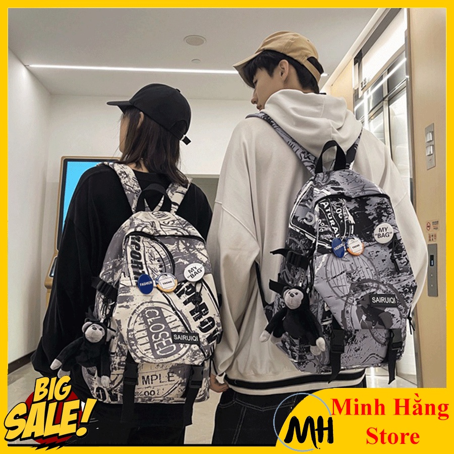 Balo học sinh, sinh viên nam nữ màu loang siêu hot, phong cách unisex hiện đại cấp 2,3