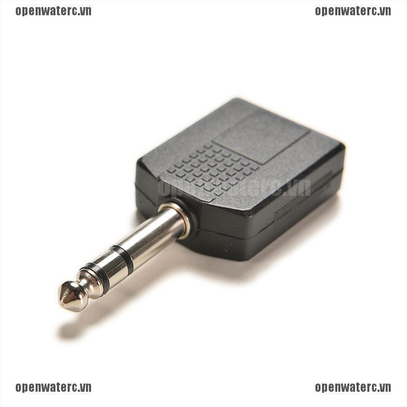 Opc New 1 / 4 "Adapter To 2-way 6.35mm Stereo Jack Headphone