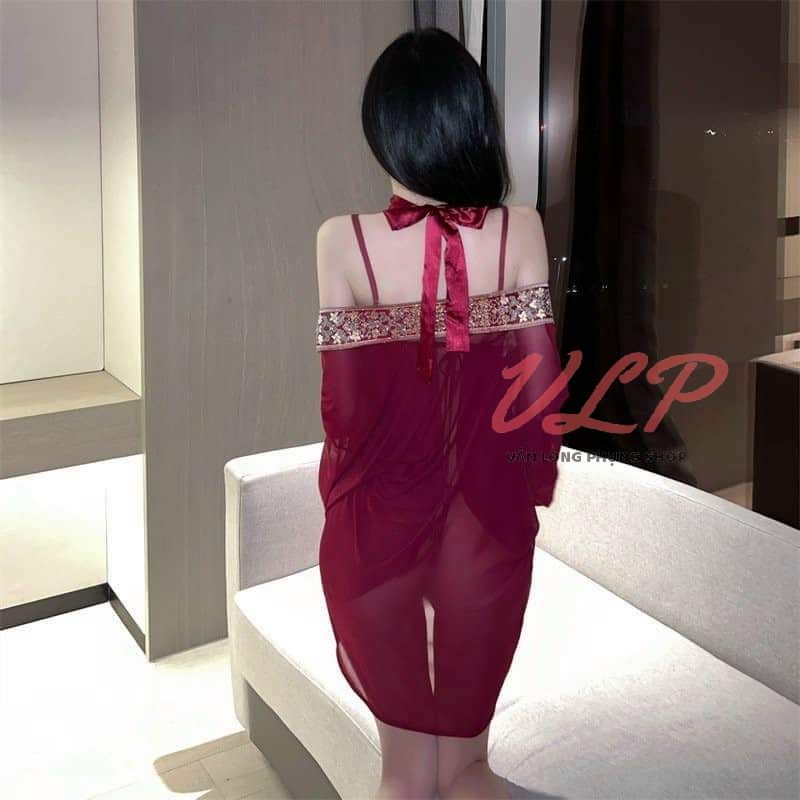 _DN83_bộ cosplay váy ngủ kèm choàng phong cách trung hoa sexy