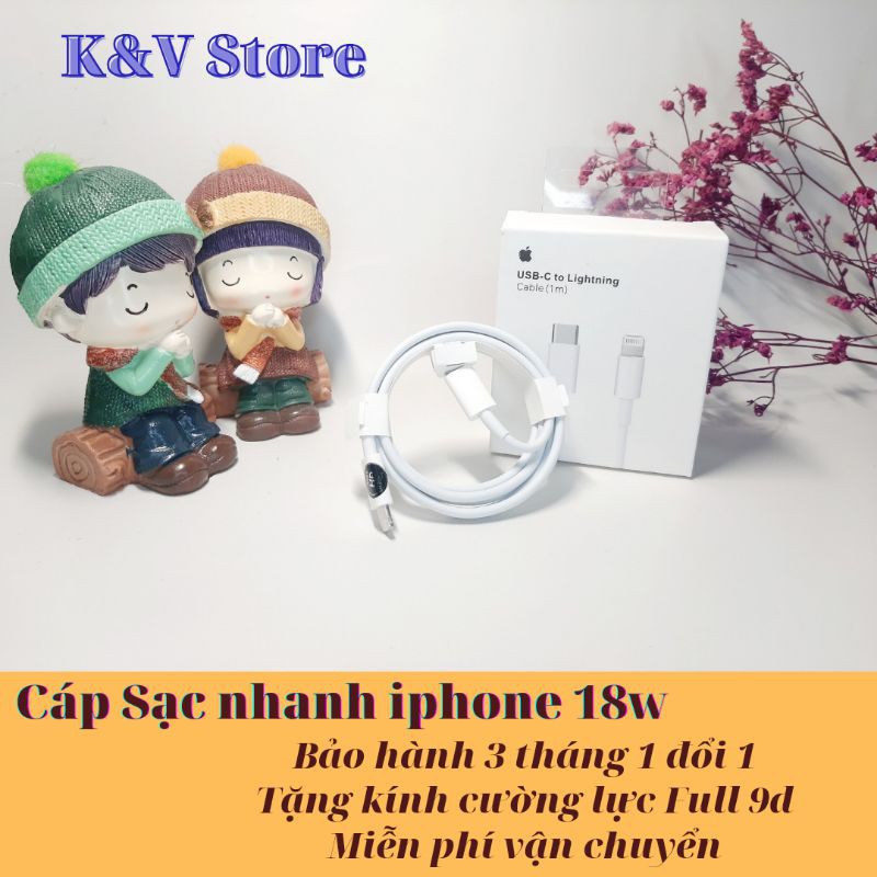 Cáp sạc nhanh Apple zin cho củ sạc nhanh 18W/20W , type C - Lightning, Bảo hành 1 đổi 1.