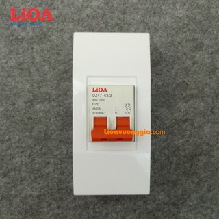 Combo cầu dao tự động chống quá tải và ngắn mạch LiOA 20A loại 2 cực - Lắp nổi