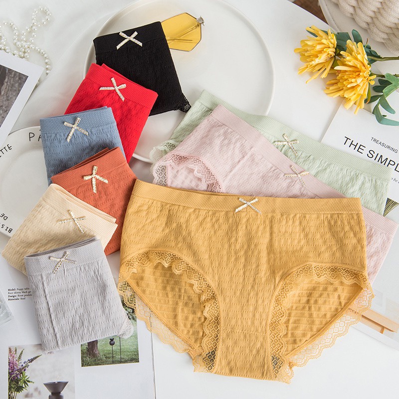 [Set 10] Quần lót nữ cotton kháng khuẩn thông hơi thoáng khí cao cấp viền ren co giãn 4 chiều LOẠI 1 MELY FASHION QL07