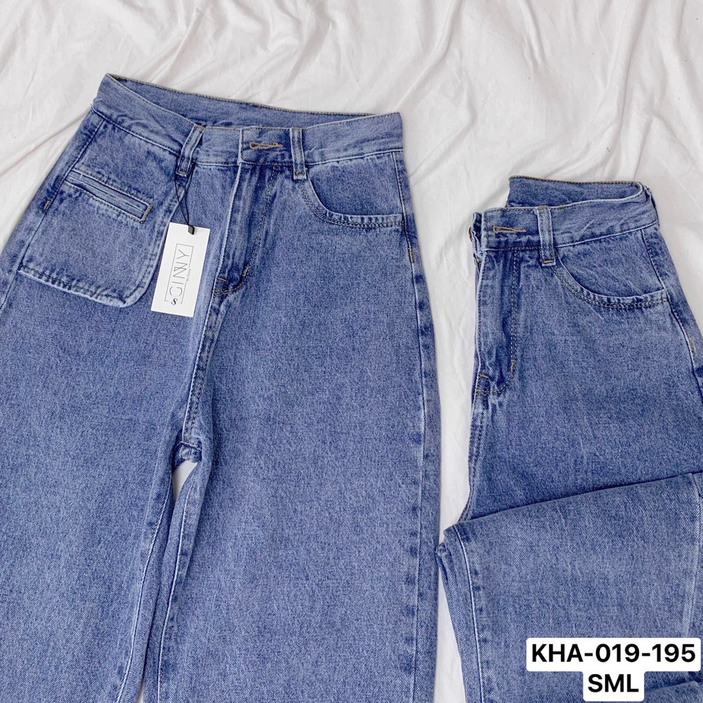 Quần Jean Baggy KHA-019| Quần 9 Tấc Nữ| Jean Hack Dáng Basic