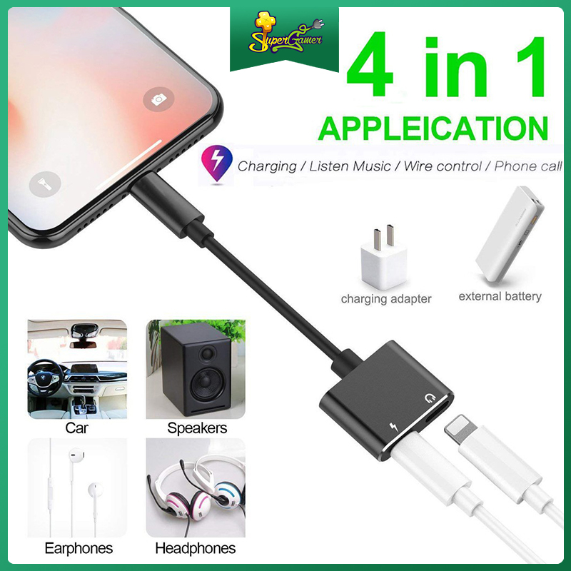 Đầu Nối Âm Thanh 2 Trong 1/ 4 Trong 1 Kích Thước 3.5mm Cho Iphone 6 / 6s / 7 / 7 Plus / 8 / 8plus / 11 / X / Xr