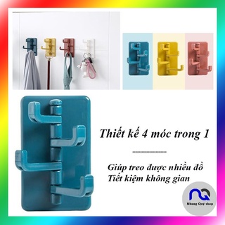 Móc treo đồ dán tường 4 nhánh hình cây thông siêu nhỏ gọn