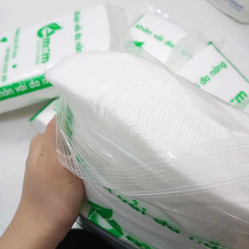 Khăn Vải Khô Đa Năng EMOM (300g/Bịch) Chất Liệu Cotton Mềm Mại, Dùng Thay Khăn Ướt, Tiết Kiệm Hơn