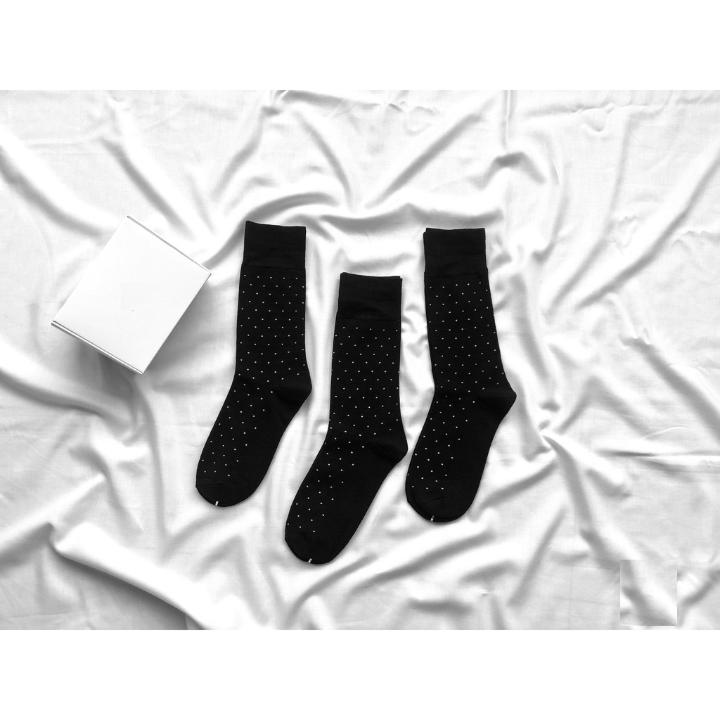 Set 3 đôi tất vớ nam cổ cao BROO nhiều màu phong cách Vintage, vớ nam công sở đi giày tây made in Vietnam