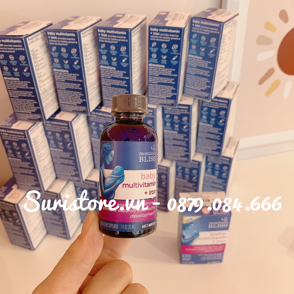 Vitamin Tổng Hợp Chứa Sắt hữu cơ Mommy's Bliss (Baby Multivitamin + Iron Organic Drop) - cho bé từ 2 tháng