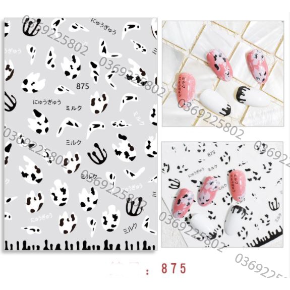 Sticker mẫu bò sữa mã 874 - 875