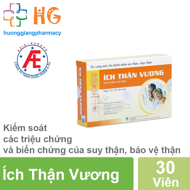 Ích Thận Vương - Hỗ trợ kiểm soát các triệu chứng và biến chứng của suy thận và bảo vệ thận (Hộp 30 viên)