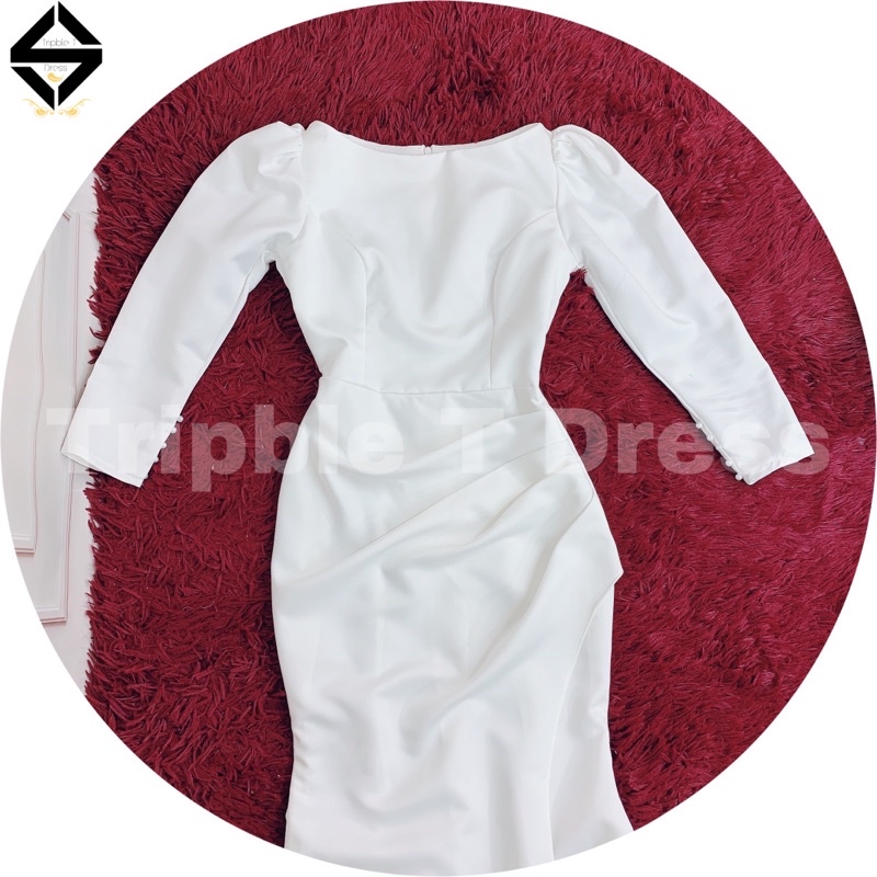 Đầm body TRIPBLE T DRESS đuôi cá tay dài đơn dản dịu dàng mặc tiệc cưới hỷ nhẹ nhàng - size S/M/L - MS180Y