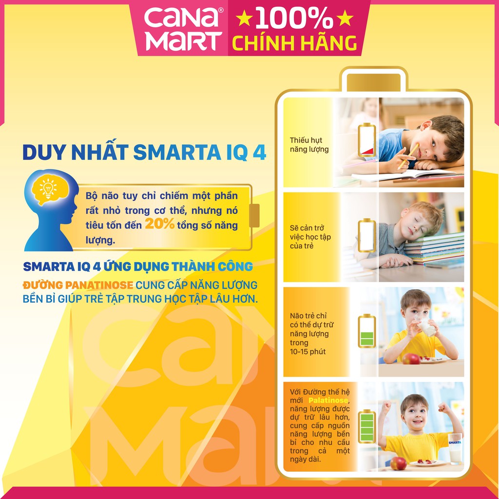 Sữa bột Nutricare Smarta IQ 1 giúp bé phát triển trí não cho bé, tăng cường sức đề kháng, giảm táo bón (400gr )