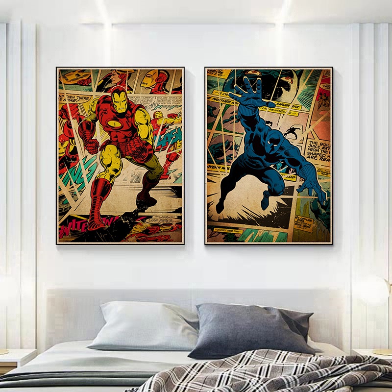 Áp Phích Trang Trí Hình Nhân Vật Siêu Anh Hùng marvel