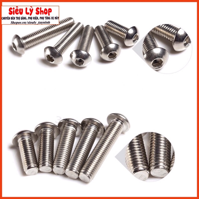 Ốc lục giác inox 304 Size M4 - Đầu dù tròn