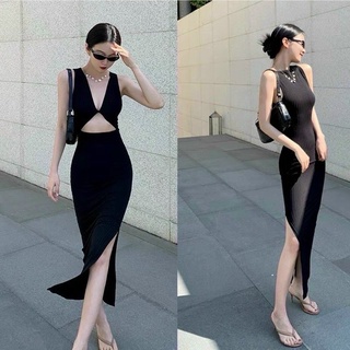 Đầm body xẻ tà tôn dáng 3v hở lưng sexy 🤩