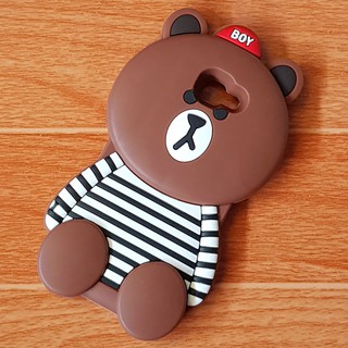 Ốp Lưng Samsung J5 Prime / On5 2016 Gấu Mập 3D Brown Mặc Áo Cao Cấp