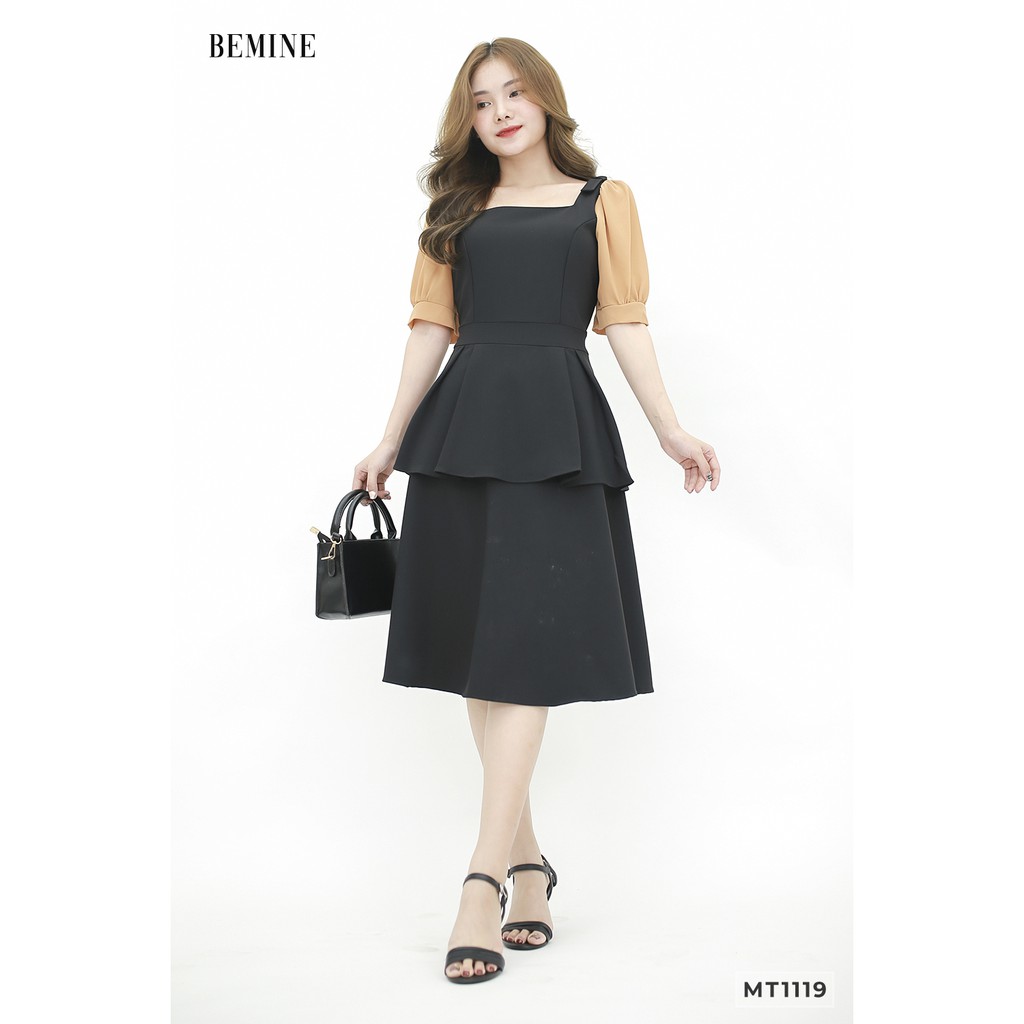 Đầm tùng 2 tầng phối tay voan BEMINE MT1119DEN | BigBuy360 - bigbuy360.vn