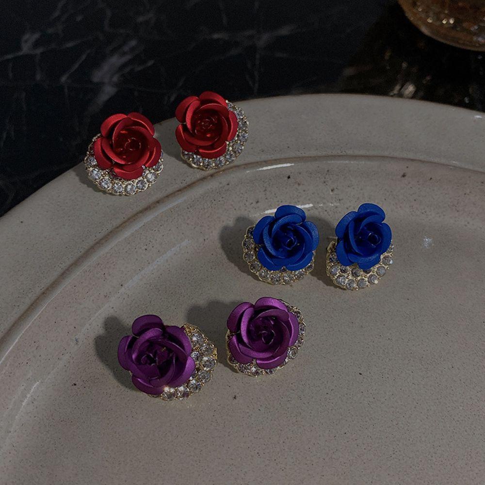 Set 2 Bông Tai Hoa Hồng Ngọt Ngào Cho Nữ