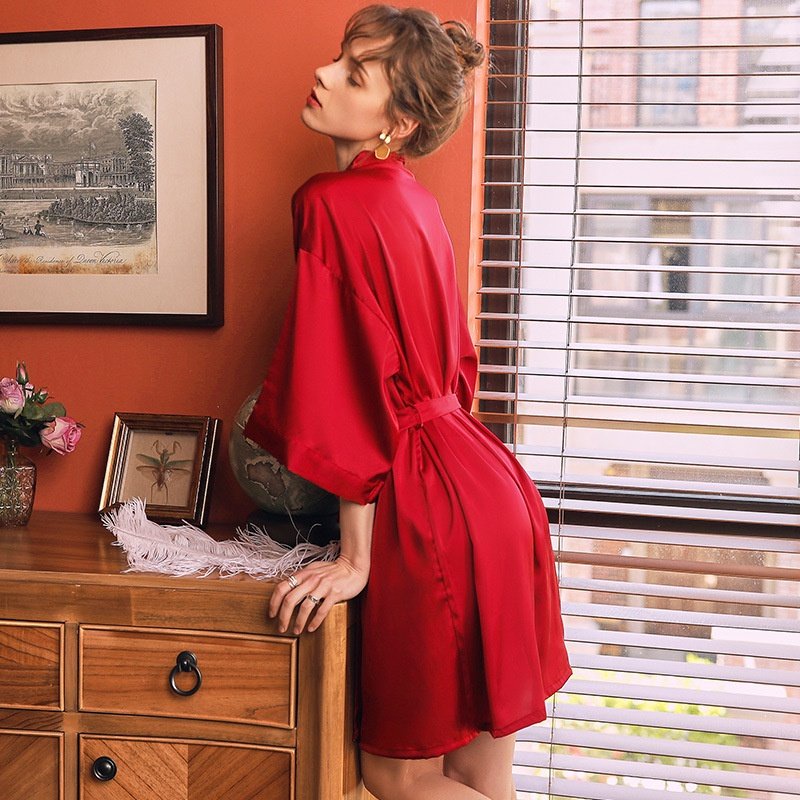 Áo Choàng Ngủ, Áo Khoác ngoài mặc nhà chất vải lụa Latin cao cấp | BigBuy360 - bigbuy360.vn